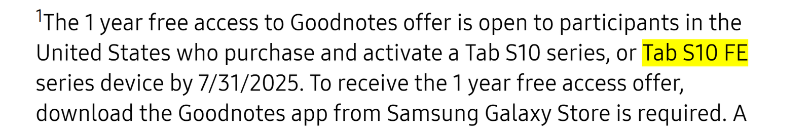 Galaxy Tab S10 FE series mentioned on Samsung.com