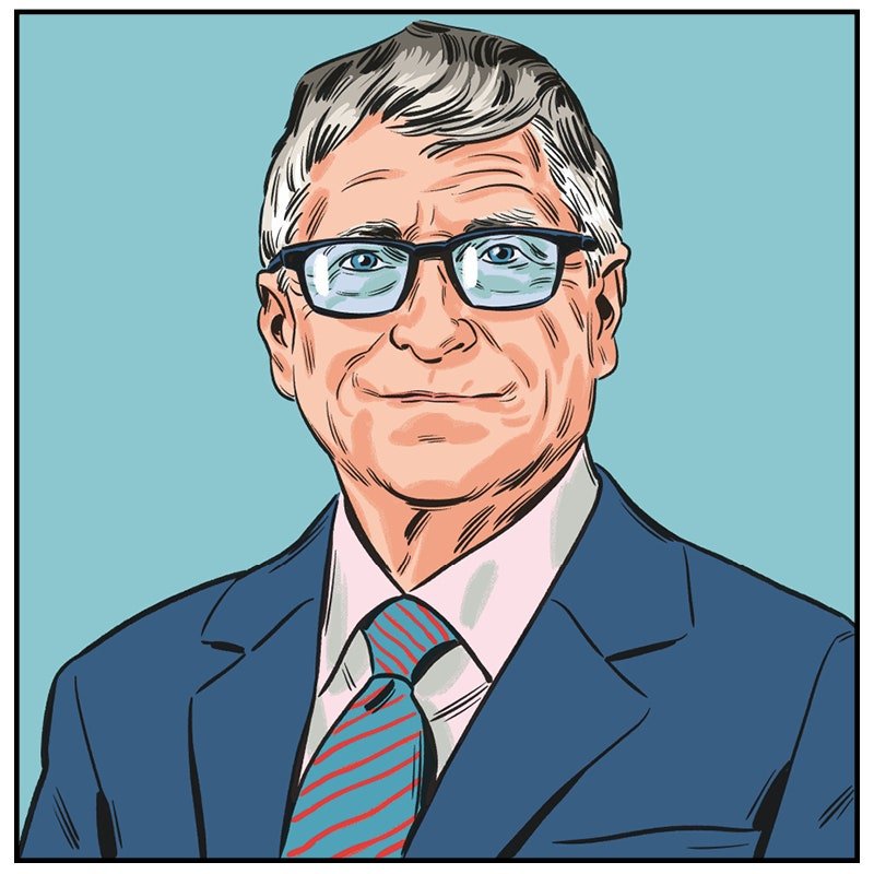 Image may contain Bill Gates Accessories Formal Wear Tie Adult Person Art Face Head Photography and Portrait