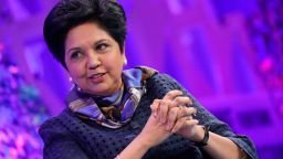 WASHINGTON, DC - OCTOBER 10:  Pepsi Chairman and CEO Indra Nooyi speaks onstage at the Fortune Most Powerful Women Summit - Day 2 on October 10, 2017 in Washington, DC.  (Photo by Paul Morigi/Getty Images for Fortune)