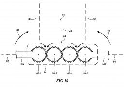 Schematics from Apple's patent on hinges for folding display devices