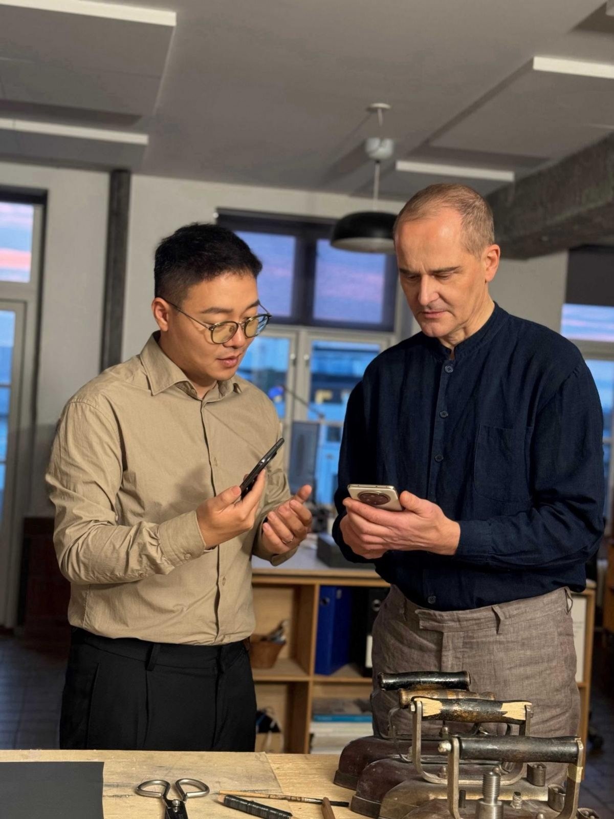 Chase Xu, Vice President and CMO of Realme (left) with Torsten Valeur, Master Designer and CEO of Valeur Designers (right)