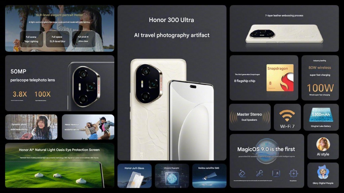 Honor 300 Ultra is here with a 50MP periscope and SD 8 Gen 3